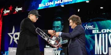 Motosierra. Javier Milei con Elon Musk en Estados Unidos (Gobierno)