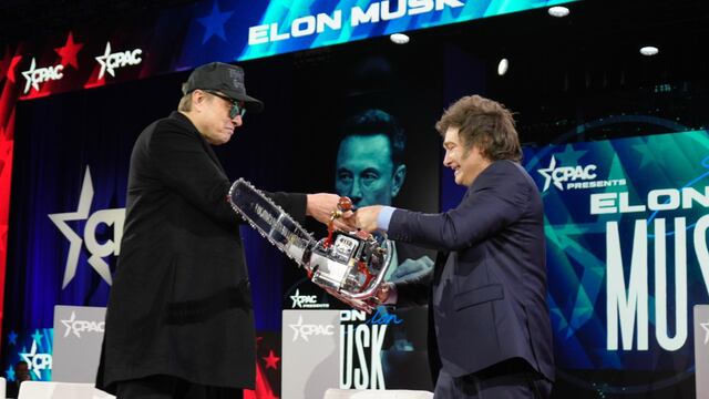Motosierra. Javier Milei con Elon Musk en Estados Unidos (Gobierno)