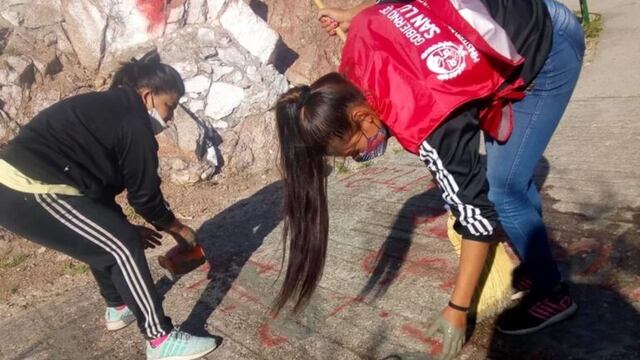 Villa de la Quebrada. Limpieza del Vía Crucis vandalizado