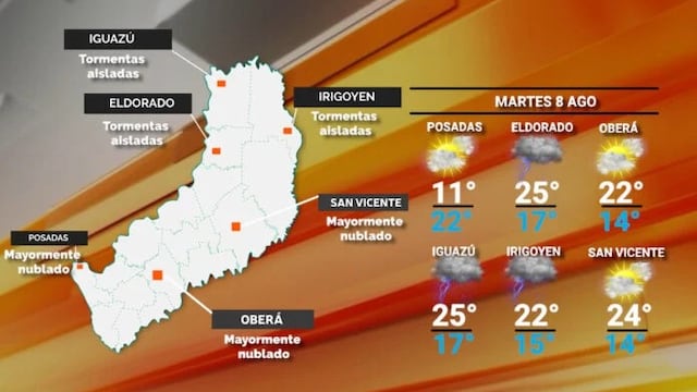 Continúa el tiempo inestable en la provincia de Misiones.