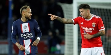 La insólita discusión de Enzo Fernández con Neymar Jr en el cierre del duelo entre PSG y Benfica.