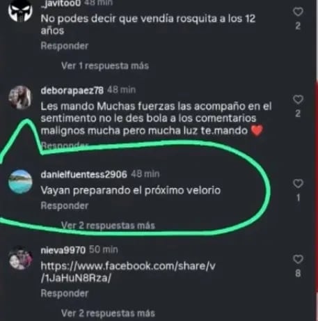 El mensaje que le enviaron a la hermana de Lara Gutiérrez.