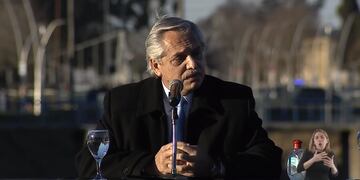 Alberto Fernández habló en Olavarría. (Captura de pantalla)