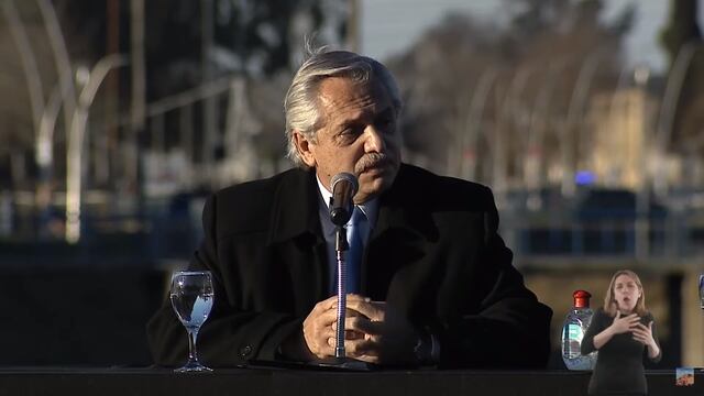 Alberto Fernández habló en Olavarría. (Captura de pantalla)