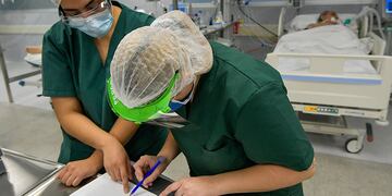 Unidad de Terapia Intensiva en el Hospital Central.