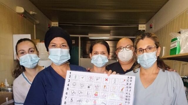 Colocaron carteles con pictogramas en el hospital Enfermeros Argentinos en General Alvear.