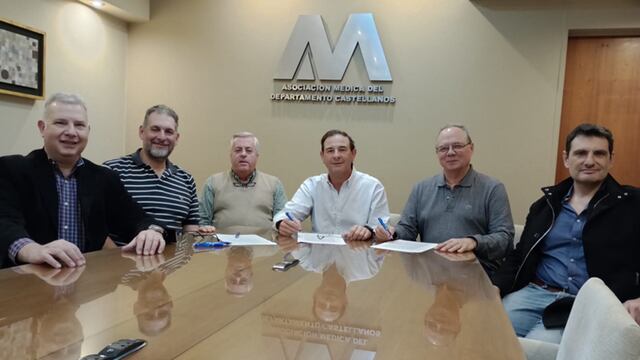 Dr. Paul Schavarztein, Ing. Luis Ferrario; Dr. Jorge Bertram; Dr. Daniel Marfortt; Dr. Carlos Chaillou y Dr. Diego Sakr.