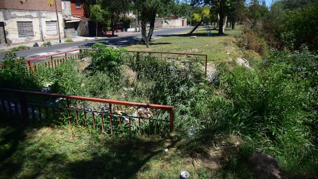 Hallaron más restos humanos en una bolsa de consorcio, en calle Andalucía de barrio General Urquiza. (Pedro Castillo / La Voz)