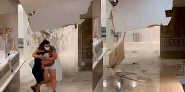 Colapsó el techo de la guardia del Sanatorio de Niños.