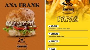 Escándalo y repudio: las hamburguesas "Ana Frank" y las papas "Adolf" o "Benito" que se venden en Rafaela