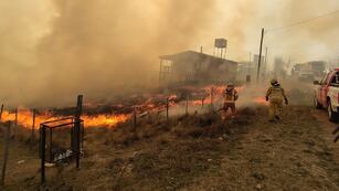 Incendios en Villa Yacanto, este lunes 21 de agosto. (La Voz)