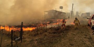 Incendios en Villa Yacanto, este lunes 21 de agosto. (La Voz)