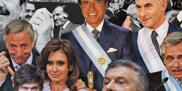 Algunos de los presidentes de la historia argentina.