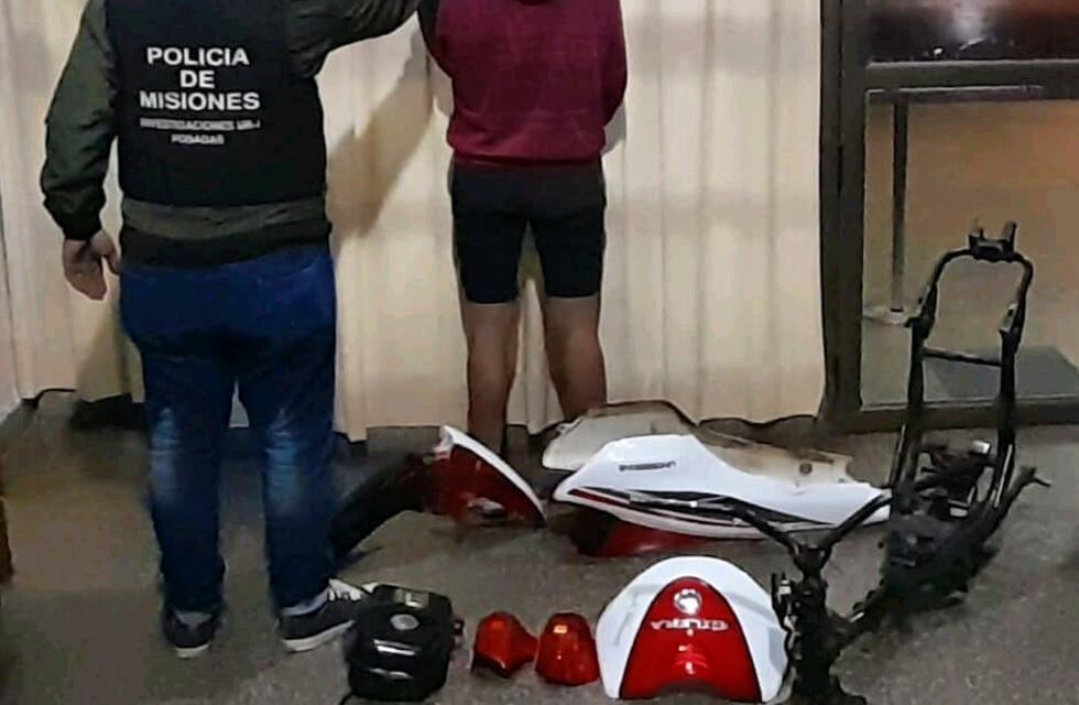 Recuperaron partes de una motocicleta
