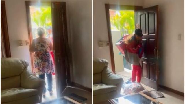 El momento del desmayo de la mujer al ver a su hija que volvió a la Argentina luego de 10 meses