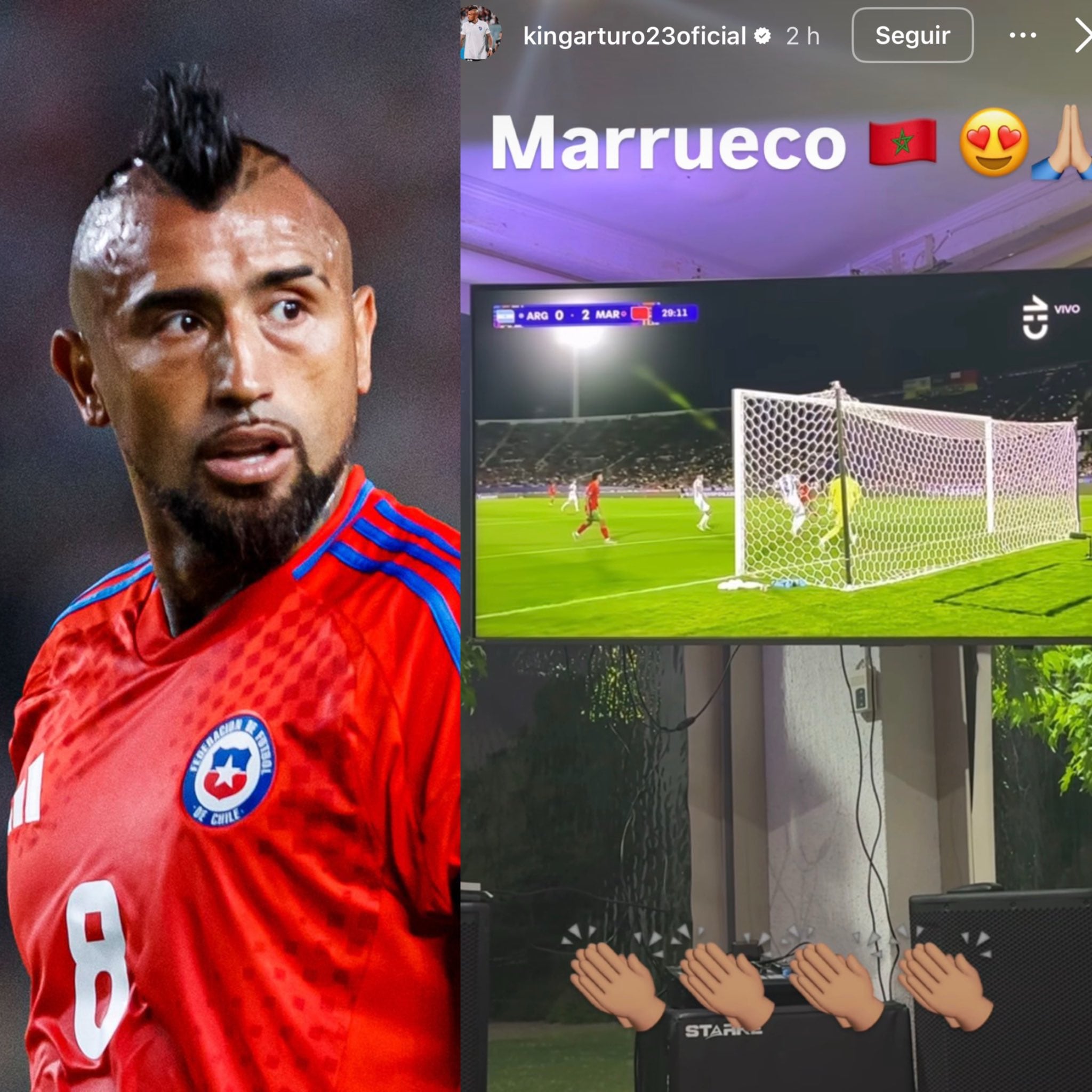 Arturo Vidal en sus redes sociales. (Captura).