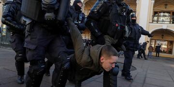 Protestas en Rusia contra la guerra.