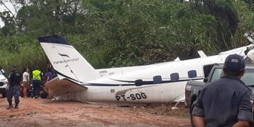 El avión que se estrelló en Brasil.