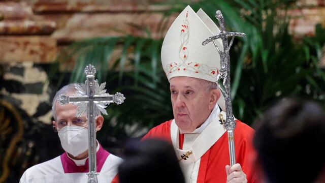 El Vaticano. El papa Francisco celebró este domingo la misa del Domingo de Ramos. (AP)