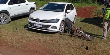 Motociclista herido tras accidente en Puerto Iguazú.