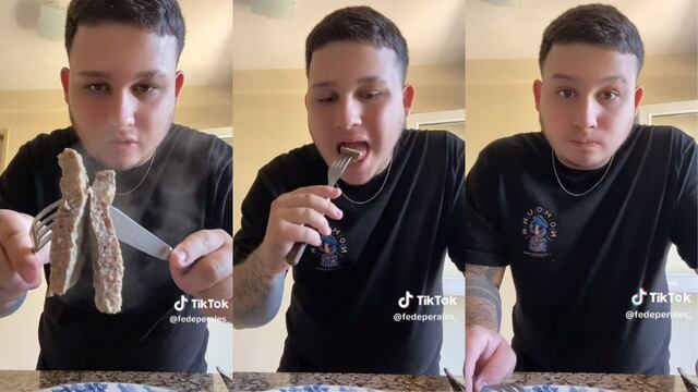 Se animó al desafío viral de hamburguesa hervida