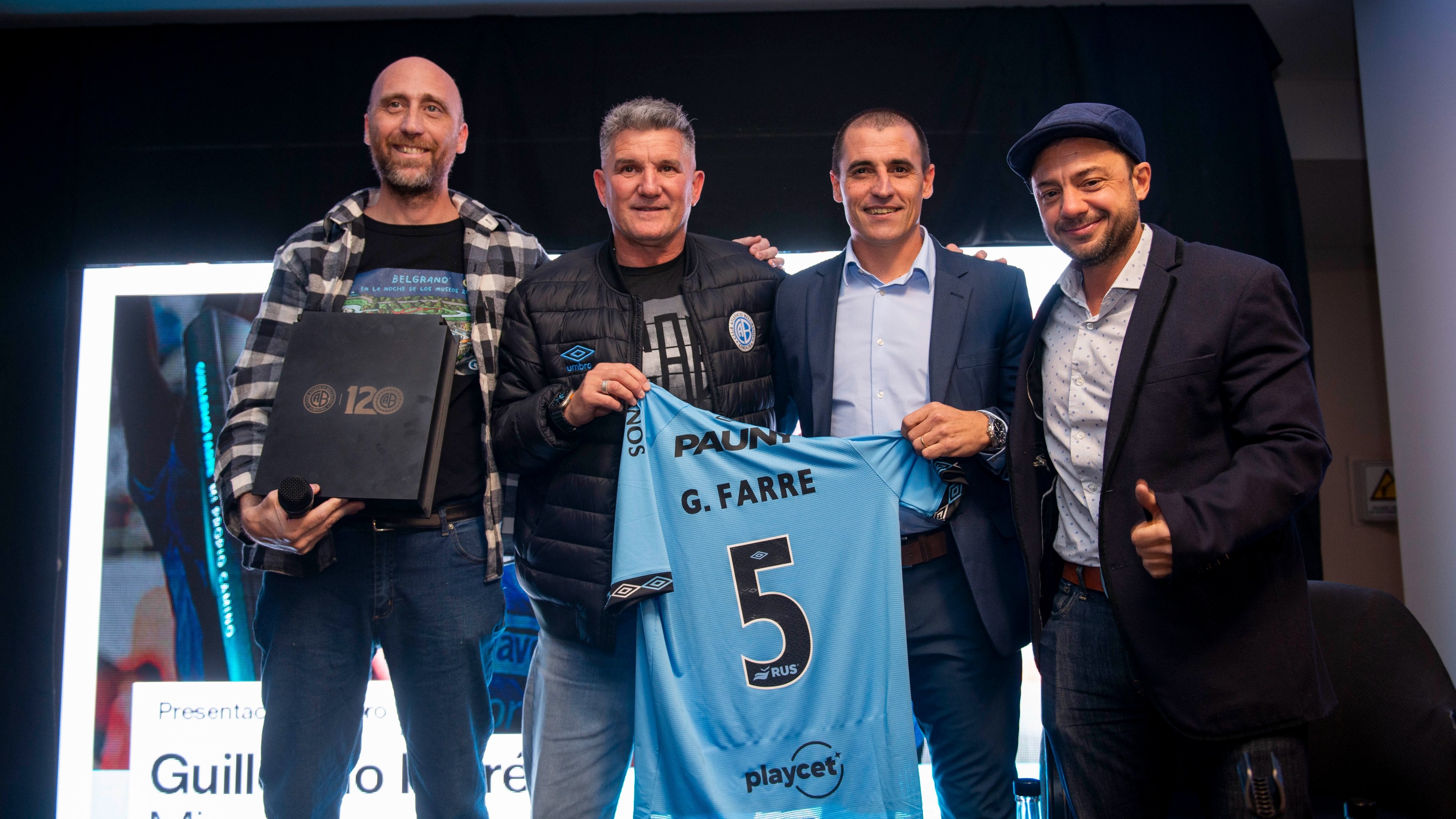 Guillermo Farré en la semana de Belgrano y presentando su libre "Mi Propio Camino". (Prensa Belgrano)