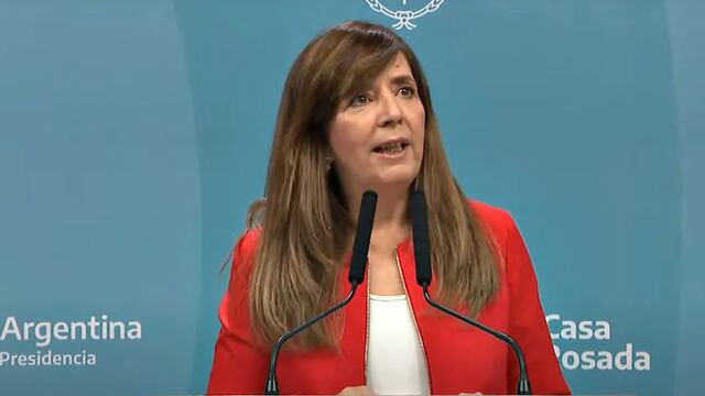Gabriela Cerruti, portavoz del Gobierno, en conferencia de prensa.