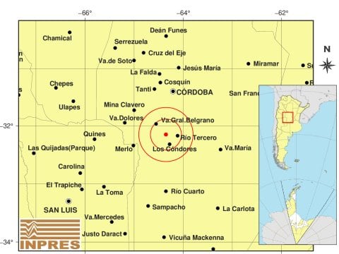 Córdoba registró un sismo este viernes 23 de enero.