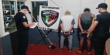 Dos individuos detenidos por el robo de una motoguadaña en Salto Encantado.