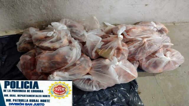 Allanamiento positivo: secuestro de carne bovina faenada