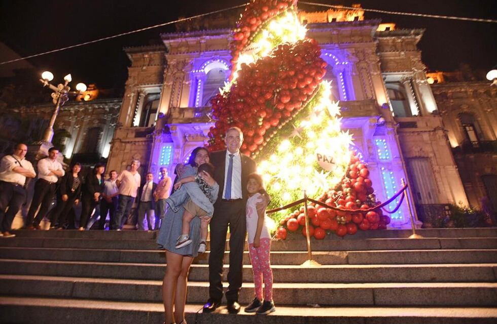 Inauguraron el árbol de Navidad en la explanada de Casa de Gobierno