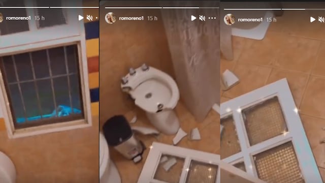 Los destrozos en el baño de la casa de Paulo Londra por la tormenta (Instagram)