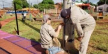 Puerto Iguazú: realizaron mejoras y enrejado de la plaza “La Nona”.