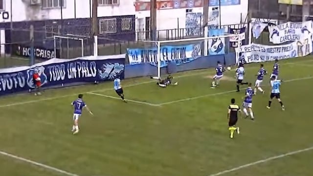 El polémico gol fantasma de Victoriano Arenas en el triunfo sobre Lamadrid. Foto: Ascenso Audiovisual