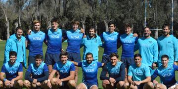 El plantel de Los Pumas 7s buscará el título. (Prensa UAR)