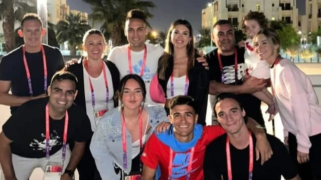 Lautaro Martínez recibió a su familia en la Universidad de Doha. Foto: Instagram