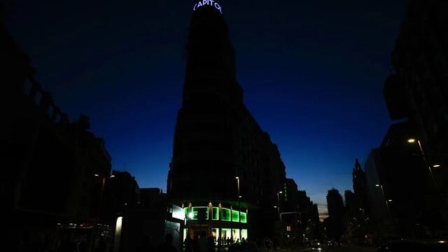 La Gran Vía, a oscuras