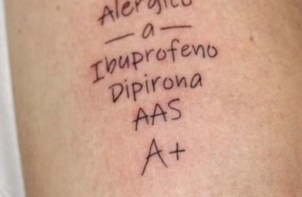 Comenzó una campaña de “tatuajes de alerta médica” para salvar vidas