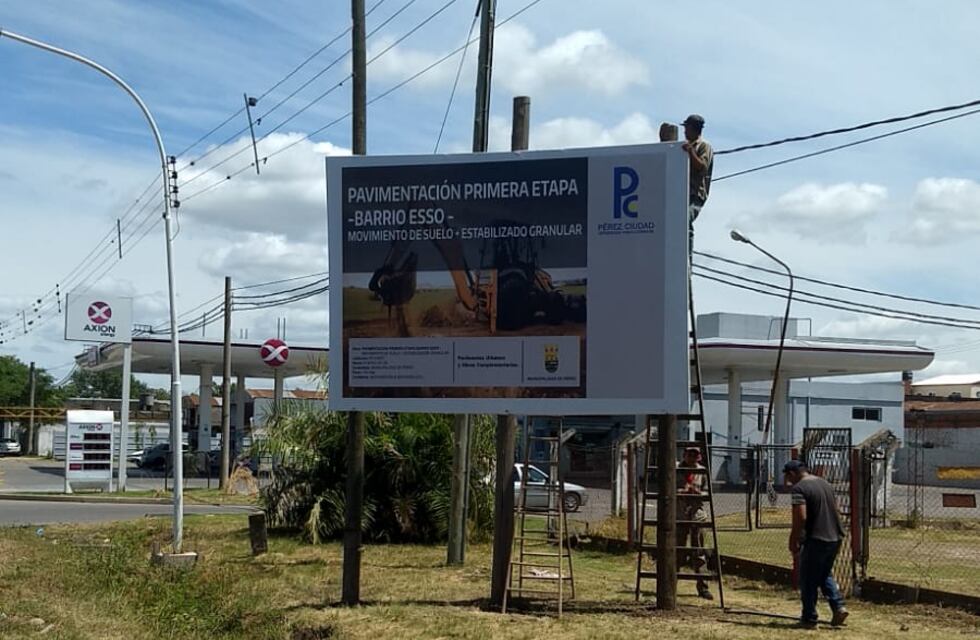 Pérez: comenzaron las obras de pavimentación en el barrio Esso