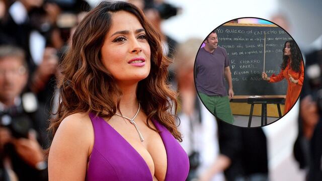 Salma Hayek le dio lecciones de español a Adam Sandler.