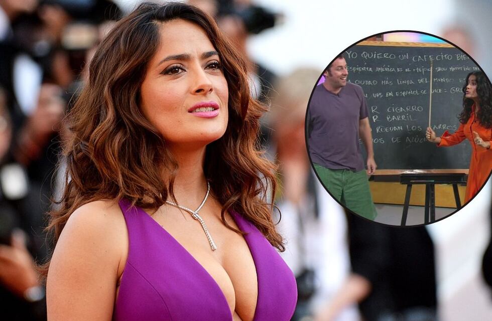 Salma Hayek le dio lecciones de español a Adam Sandler y se volvió viral en TikTok