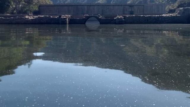 Imagen tomada esta semana del estado del lago San Roque. (Foto: Dirección de Ambiente VCP).