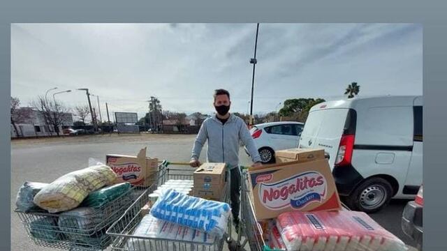 Damián Chaguri decidió destinar el dinero restante a la compra de mercadería para comedores de la ciudad.