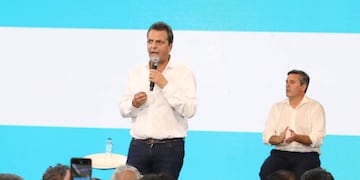 El candidato presidencial de Unión por la Patria pasó por Sauce Viejo.