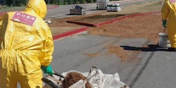 Volcó un camión con una sustancia tóxica en Córdoba.