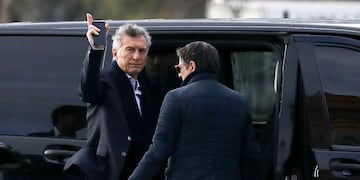 Mauricio Macri llegando a la Casa Rosada