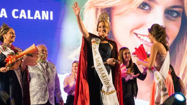 La Fiesta de la Vendimia de San Martín será el 20 de febrero. El mandato de la Reina departamental, Giuliana Calani fue prorrogado por un año, así que no habrá elección de nueva soberana. Gentileza Municipalidad de San Martín