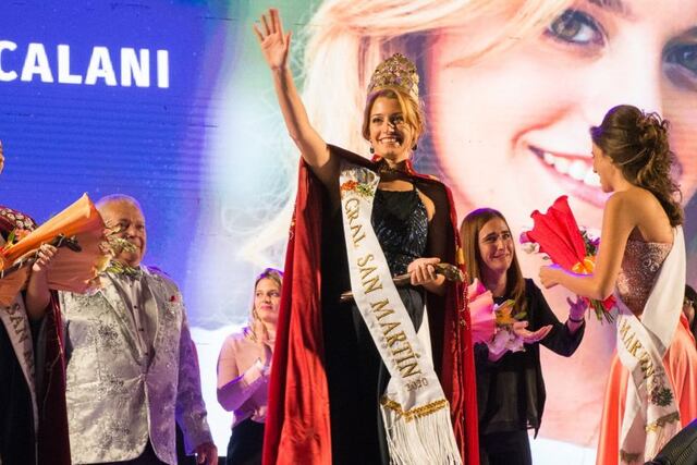 La Fiesta de la Vendimia de San Martín será el 20 de febrero. El mandato de la Reina departamental, Giuliana Calani fue prorrogado por un año, así que no habrá elección de nueva soberana. Gentileza Municipalidad de San Martín