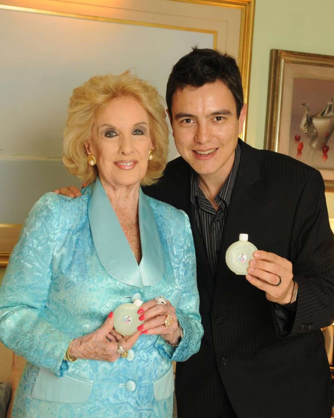 Gustavo Méndez junto a Mirtha Legrand en el pasado.