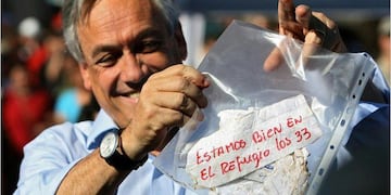 Piñera y el famoso mensaje de los mineros.